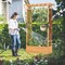 Raised Garden Bed Planter Box with Trellis Roof 43.5in Fir Wood Vertical Planter Orange